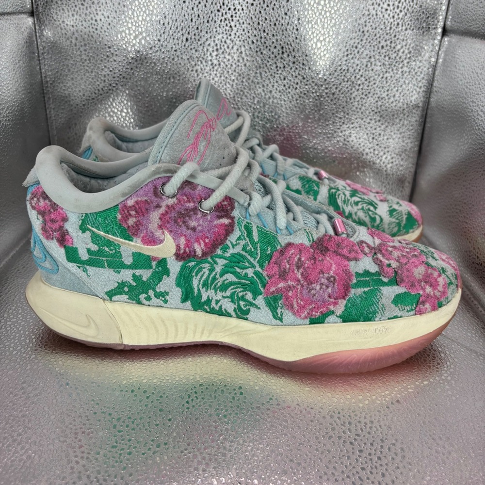 Nike LeBron 21 XXI EP Abalone Blue Pink Green Floral FV7276-401 Mens 9.5